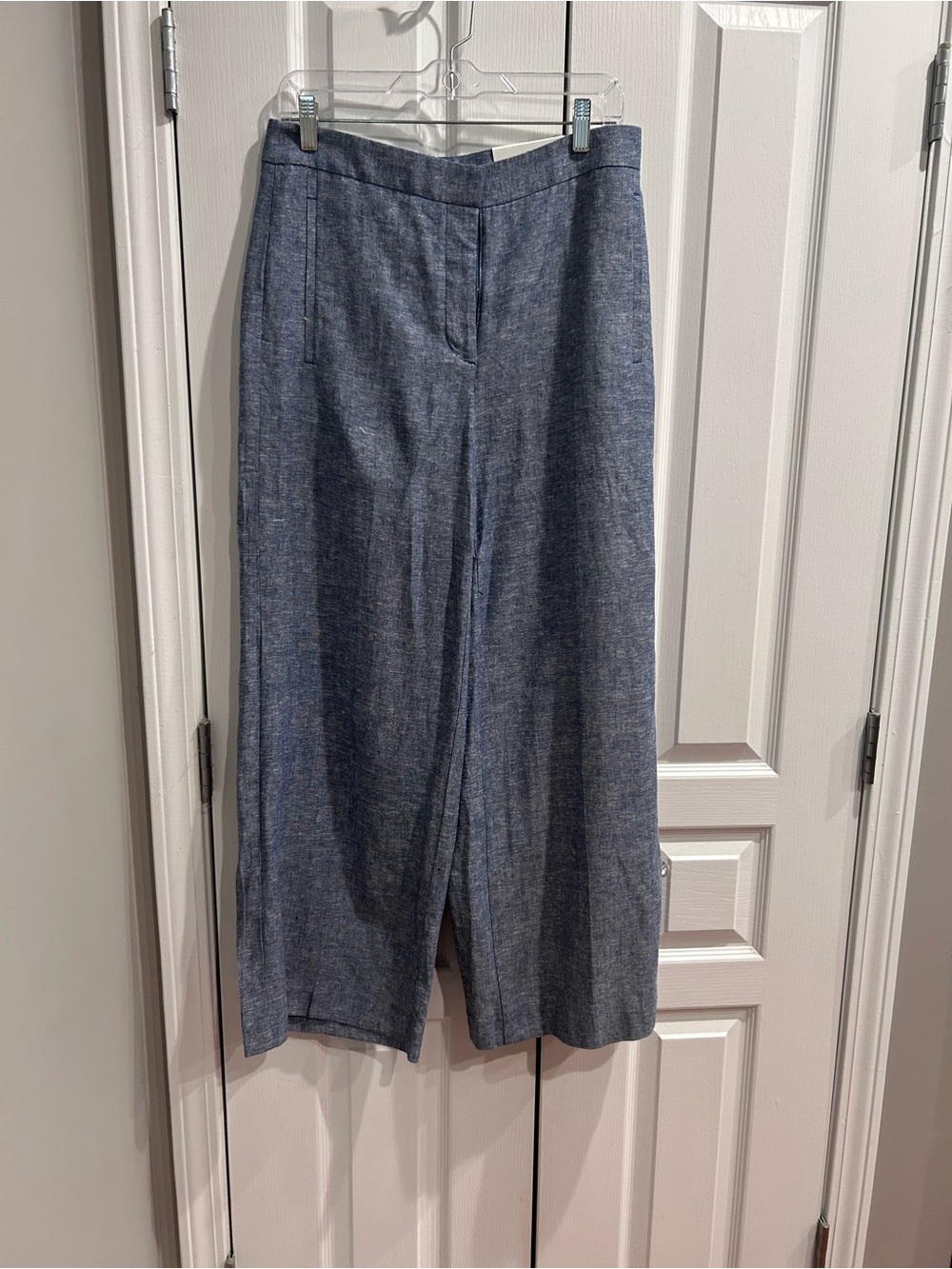 Ann Taylor Blue Cropped Wide-Leg Pants